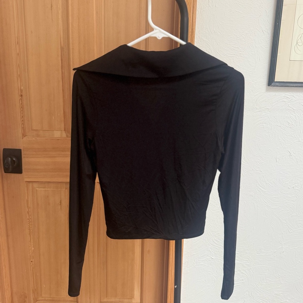 Reformation Black Ruched Button Up Top - Picture 6 of 8